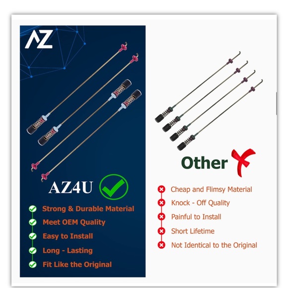 4PC Washer Suspension Rod Damper Assembly For Samsung WA400PJHDWR/AA and MORE - Picture 2 of 6